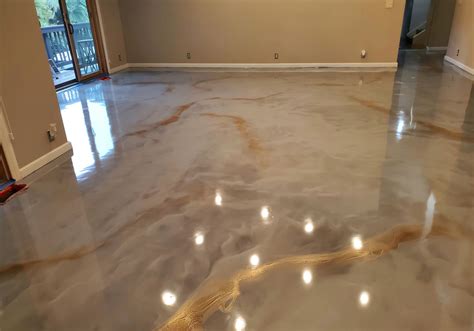 metallic epoxy concrete floor in house|epoxy flooring quicksilver metallic.